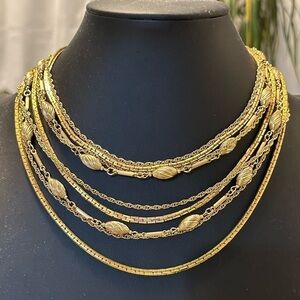 Francois vintage layered gold tone necklace